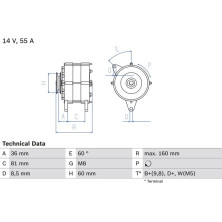 Lichtmaschine | FORD Fiesta | 0 986 036 020