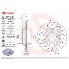 15 482 059 Bremsscheibe HA | MERCEDES SL 12 | 09.B743.51