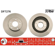 84 481 058 Bremsscheibe VA | MITSUBISHI Pajero Pinin 99 | DF7276
