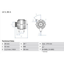 Lichtmaschine | TOYOTA,CITROEN,PEUGEOT | 0 986 081 000