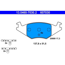 Bremsbelagsatz Vw P. Golf/Jetta/Polo 83-91 | 13.0460-7030.2