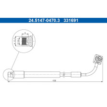 ATE Bremsschlauch | 24.5147-0470.3