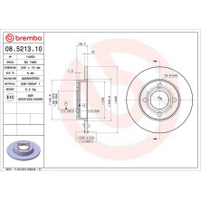 12 482 001 Bremsscheibe HA | AUDI 80,90,Coupe 84 | 08.5213.10