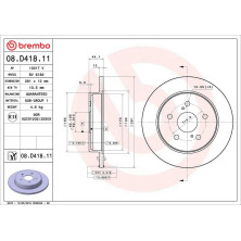 Bremsscheibe HA | LEXUS ES, NX, UX TOYOTA C-Hr 16 | 08.D418.11