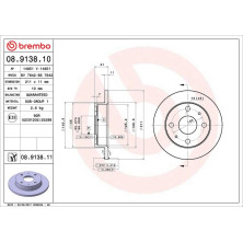 87 481 015 Bremsscheibe VA | DAIHATSU Cuore 98 | 08.9138.10