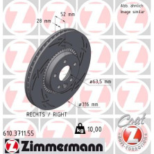 ZIMMERMANN Bremsscheibe 610.3711.55 BLACK Z ZIMMERMANN Bremsscheibe 610.3711.55 BLACK Z