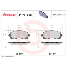 BREMBO Bremsklötze VA | SUBARU Forester,Impreza,XV 16 | P 78 028