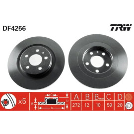 TRW Bremsscheibe Peugeot 807/C8 DF4256 TRW Bremsscheibe Peugeot 807/C8 DF4256