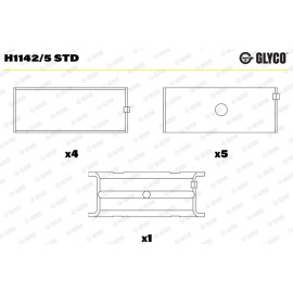GLYCO Kurbelwellenlager H1142/5 STD