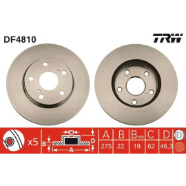 TRW Bremsscheibe Toyota Auris DF4810