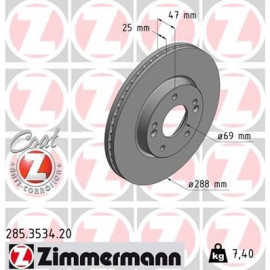 ZIMMERMANN Bremsscheibe 285.3534.20