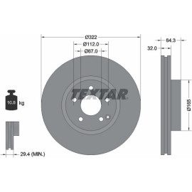 Textar Bremsscheibe 92163505 Textar Bremsscheibe 92163505