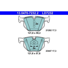 Bremsbelagsatz Bmw T. X5/X6 2.0-3.0 07- Keramik 13.0470-7232.2