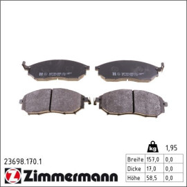 ZIMMERMANN Bremsbeläge 23698.170.1