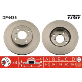 TRW Bremsscheibe DF4435 TRW Bremsscheibe DF4435