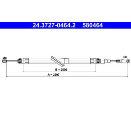 ATE Handbremsseil Seilzug Festellbremse 24.3727-0464.2