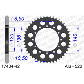 AFAM Kettenrad 42 Z ALU für 520 17404-42