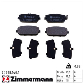 ZIMMERMANN Bremsbeläge 24298.140.1