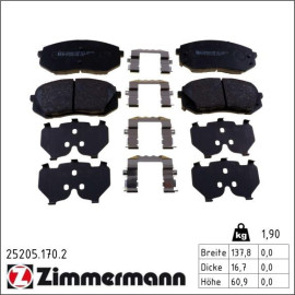 ZIMMERMANN Bremsbeläge 25205.170.2