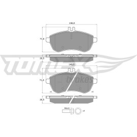 TOMEX brakes Bremsbelagsatz, Scheibenbremse TX 16-02