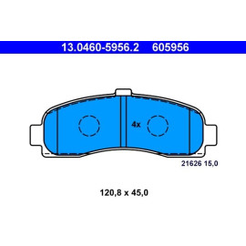 Bremsbelagsatz Nissan P. Micra 1.0-1.4 16V/1.5 D 92-03 13.0460-5956.2