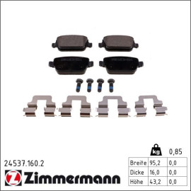 ZIMMERMANN Bremsbeläge 24537.160.2