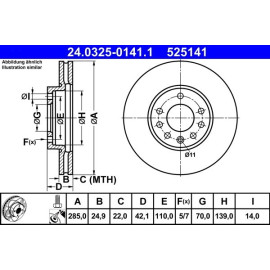 Bremsscheibe Opel P. Signum/Vectra 1.6-2.2 02- Power Disc 24.0325-0141.1