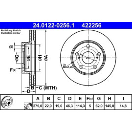 ATE Bremsscheibe Toyota Vorderachse Auris/Corolla 1.33-1.8 07 24.0122-0256.1