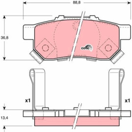 TRW Bremsbeläge Hinterachse GDB3174