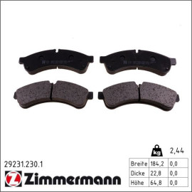 ZIMMERMANN Bremsbeläge 29231.230.1