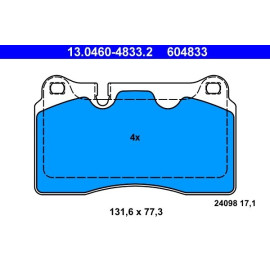 Bremsbelagsatz Audi P. A3/Tt 2.5 Quattro 09-14 13.0460-4833.2