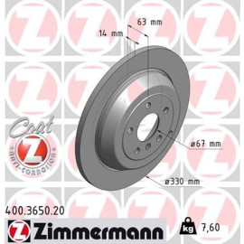 Zimmermann Bremsscheibe 400.3650.20 Zimmermann Bremsscheibe 400.3650.20