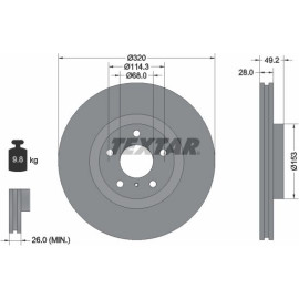 Bremsscheibe Nissan P. Murano 2.5 Dci/3.5 4X4 03-14 92162405