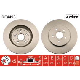 TRW Bremsscheibe Lexus P.Rx 04 DF4493 TRW Bremsscheibe Lexus P.Rx 04 DF4493