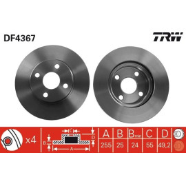 TRW Bremsscheibe Toyota Corolla DF4367