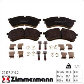 ZIMMERMANN Bremsbelagsatz, Scheibenbremse 22178.210.2