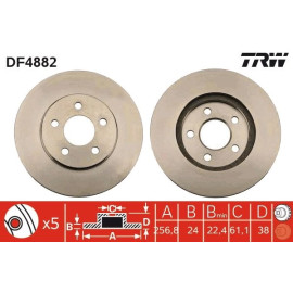 TRW Bremsscheibe Vorderachse DF4882 TRW Bremsscheibe Vorderachse DF4882
