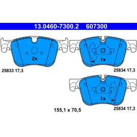Bremsbelagsatz Peugeot P. 308 1.2-2.0D 13 13.0460-7300.2
