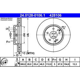 Bremsscheibe Db P. W203 C240-320 01- W210 95-02 24.0128-0106.1