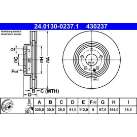 Bremsscheibe Db P. W176/W246/C117/X117 2.0 12 24.0130-0237.1