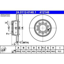 ATE Bremsscheibe Audi Hinterachse A4 1.6-3.0 00-08 24.0112-0148.1 ATE Bremsscheibe Audi Hinterachse A4 1.6-3.0 00-08 24.0112-0148.1