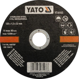 Trennscheibe für Edelstahl 125X1,2 YT-6103