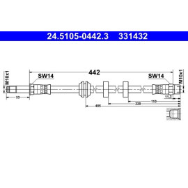 ATE Bremsschlauch 24.5105-0442.3 ATE Bremsschlauch 24.5105-0442.3