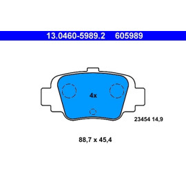 ATE Bremsbelagsatz 13.0460-5989.2 ATE Bremsbelagsatz 13.0460-5989.2
