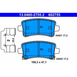 Bremsbelagsatz Saab T. 9-5 2,0-2,8 10-12 13.0460-2755.2