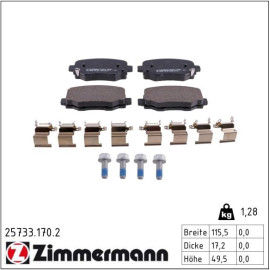 ZIMMERMANN Bremsbeläge 25733.170.2