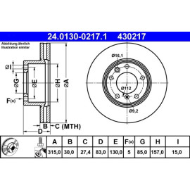 Bremsscheibe Db P. W461/W463 89 24.0130-0217.1