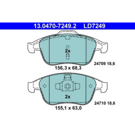 Bremsbelagsatz Renault P. Clio/Laguna/Megane/Scenic 07- Keramik 13.0470-7249.2
