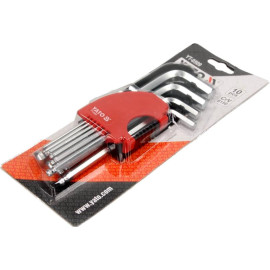 Sechskant-Stiftschlüsselsatz Kugel 10Tlg. 2û12 mm Crv YT-0509