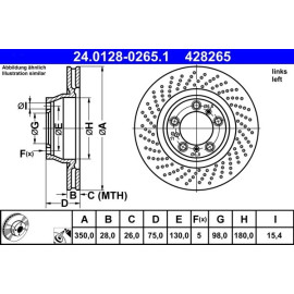 Bremsscheibe Porsche T. 911 3,6-3,8 06-12 24.0128-0265.1 Bremsscheibe Porsche T. 911 3,6-3,8 06-12 24.0128-0265.1